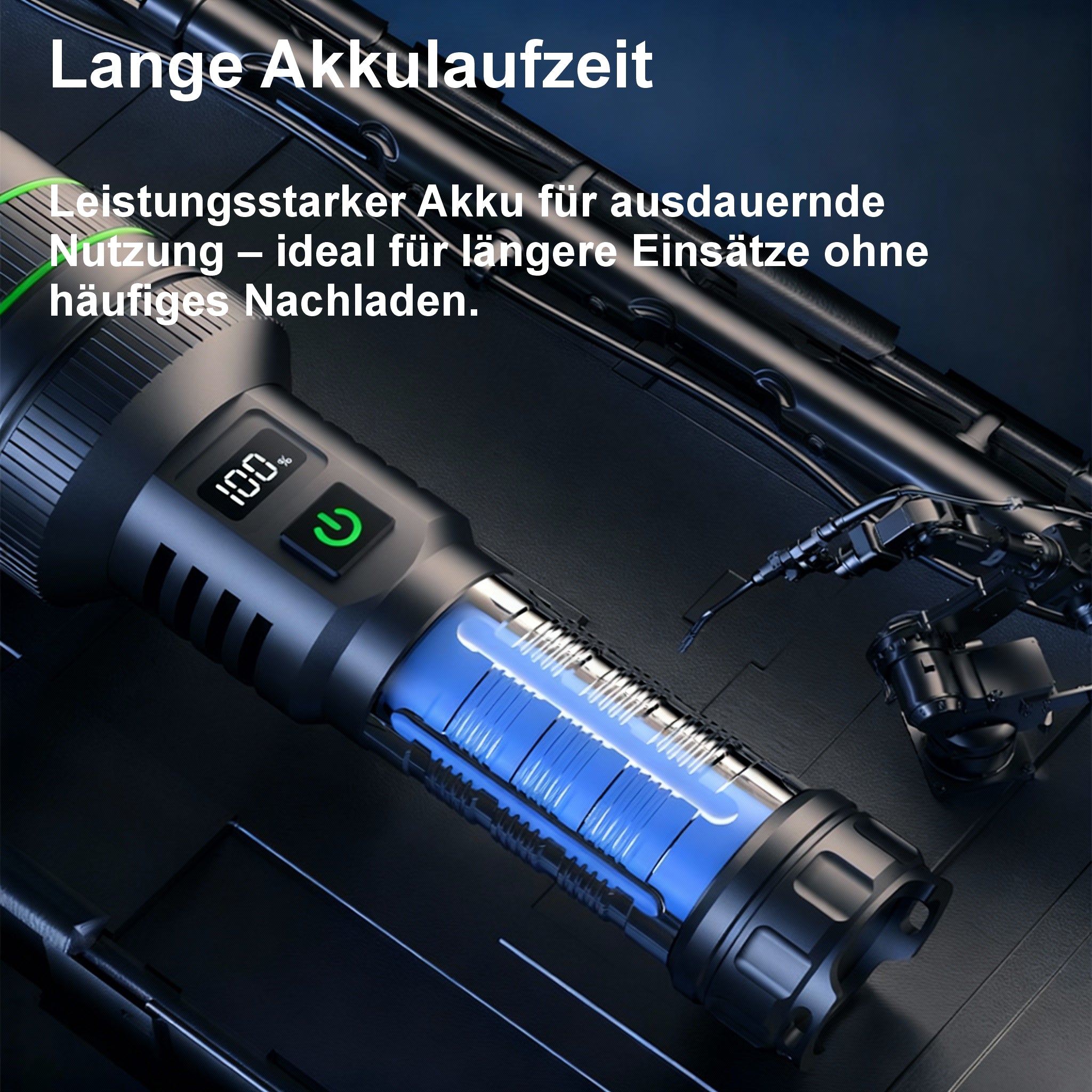 LED-Taschenlampe mit Zoom, USB-C & 5 Modi