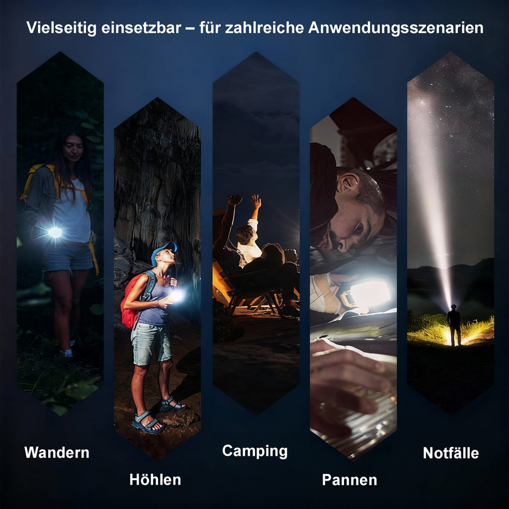 LED-Taschenlampe mit Zoom, USB-C & 5 Modi